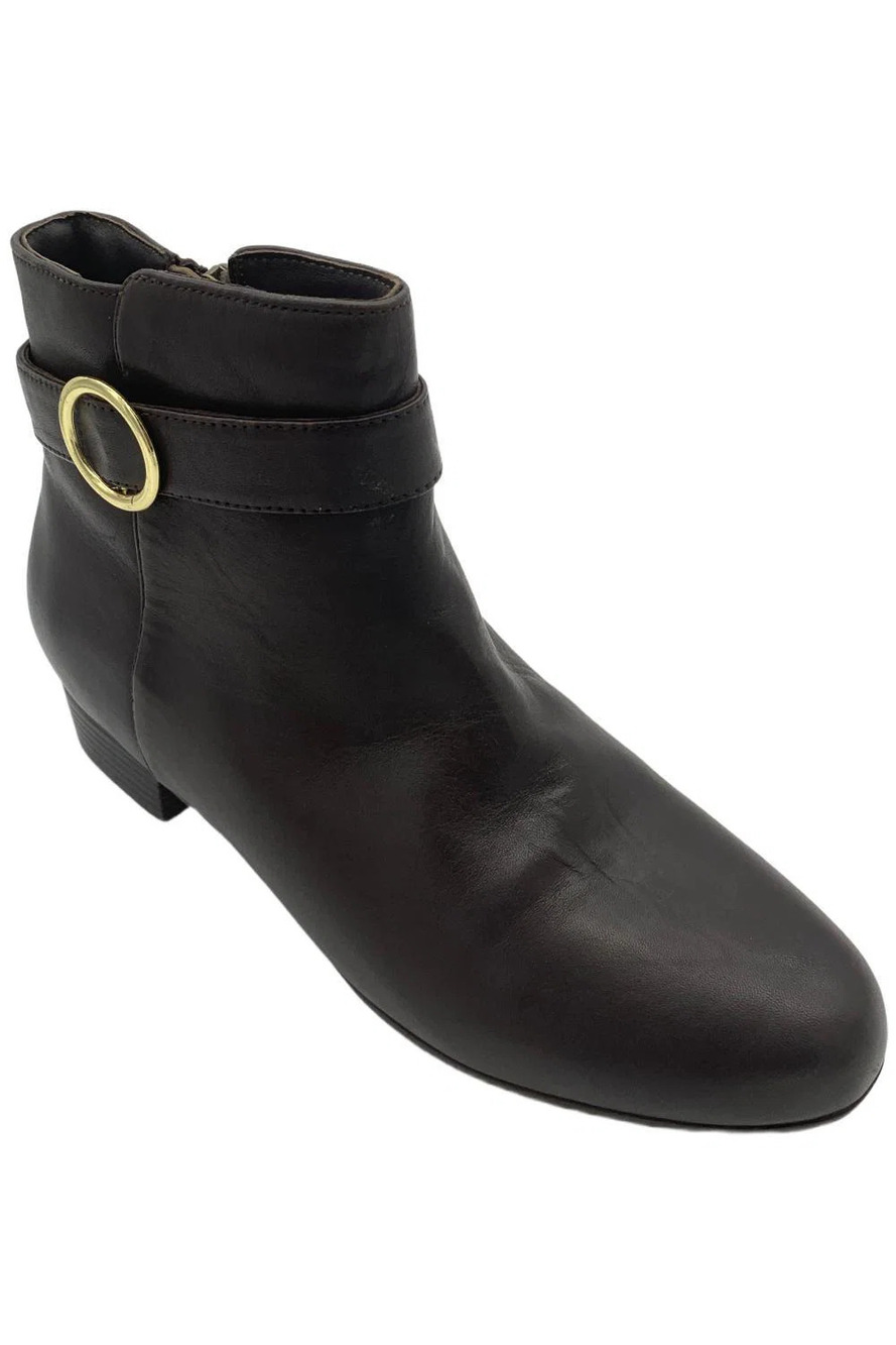 Trotters Women's Melody Leather Boots Dark Brown - Wide